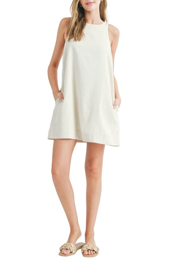 Shop Lush Linen Blend A-line Dress In Oat