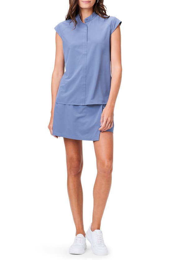 Nz Active By Nic+zoe Tech Stretch Faux Wrap Skort In Slate