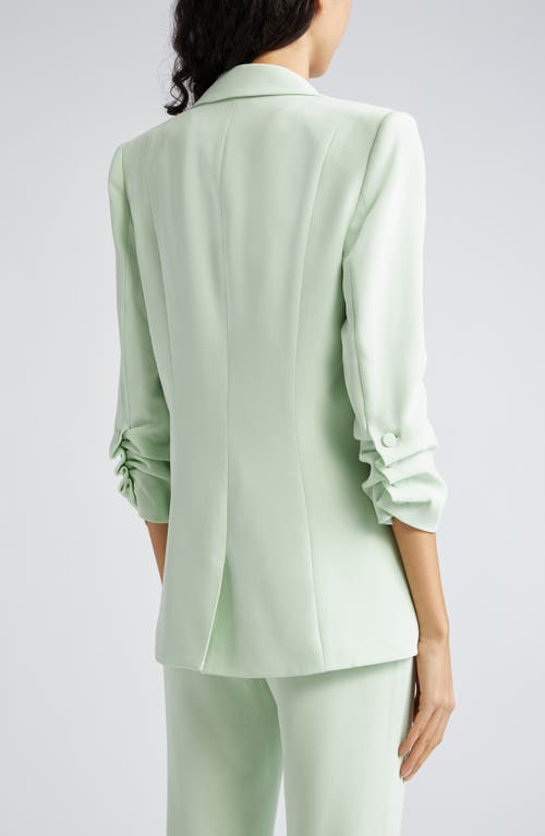 Cinq À Sept Khloe Ruched Sleeve Blazer In Peridot