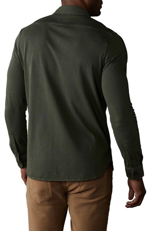 The Normal Brand Lennox Cotton Jersey Button-up Shirt In Alpine