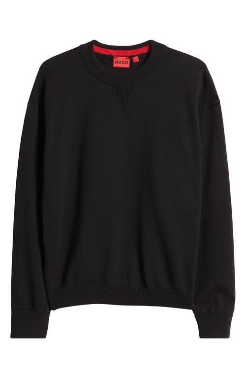 Shop Hugo Boss Hugo Swart Relaxed Sweater In Black