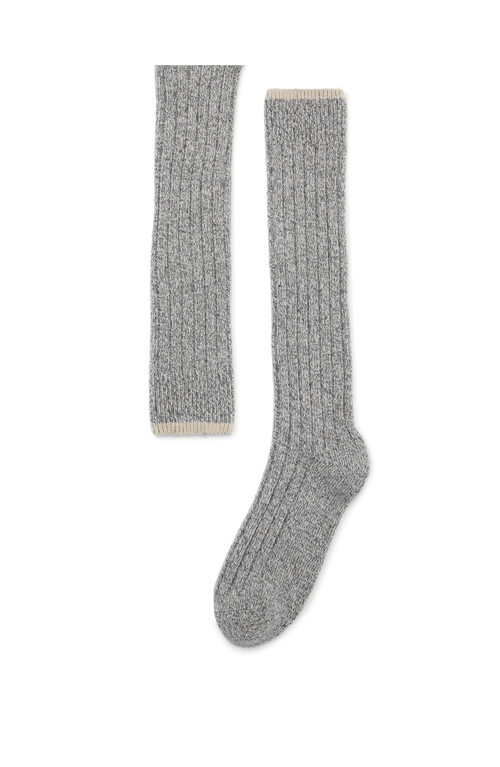 Shop Brunello Cucinelli Cashmere Knit Socks In Grey