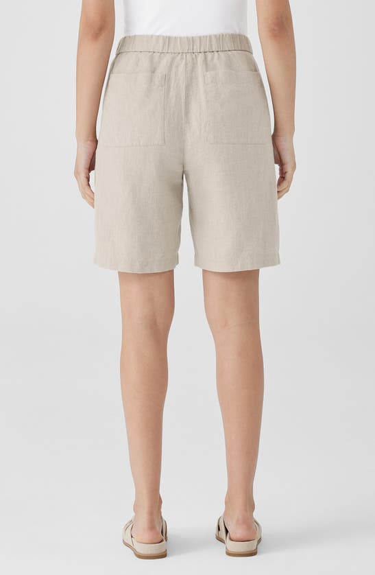 Shop Eileen Fisher Organic Linen Shorts In Undyed Natural