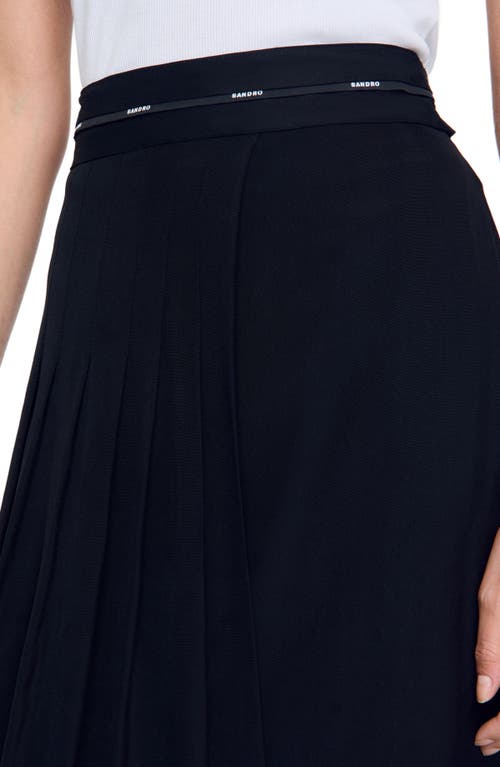 Shop Sandro Long Asymmetrical Skirt In Black