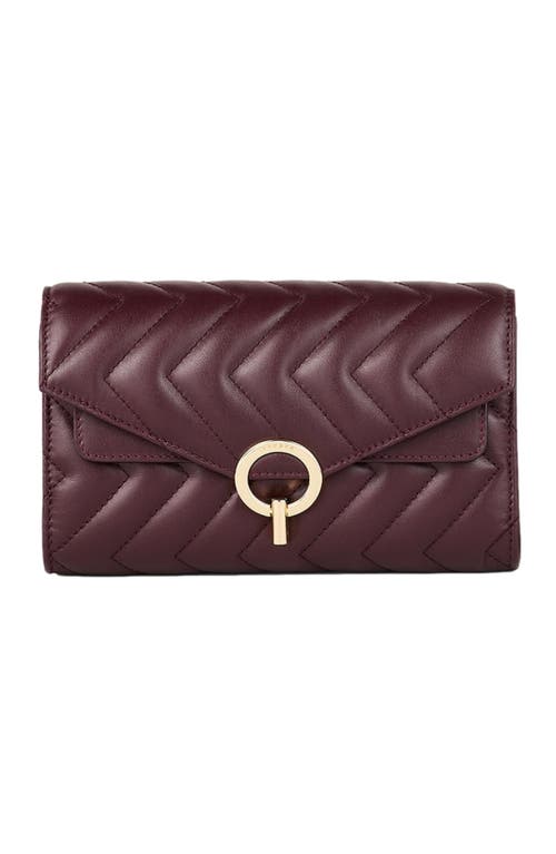 Shop Sandro Leather Crossbody Clutch Bag In Bordeaux