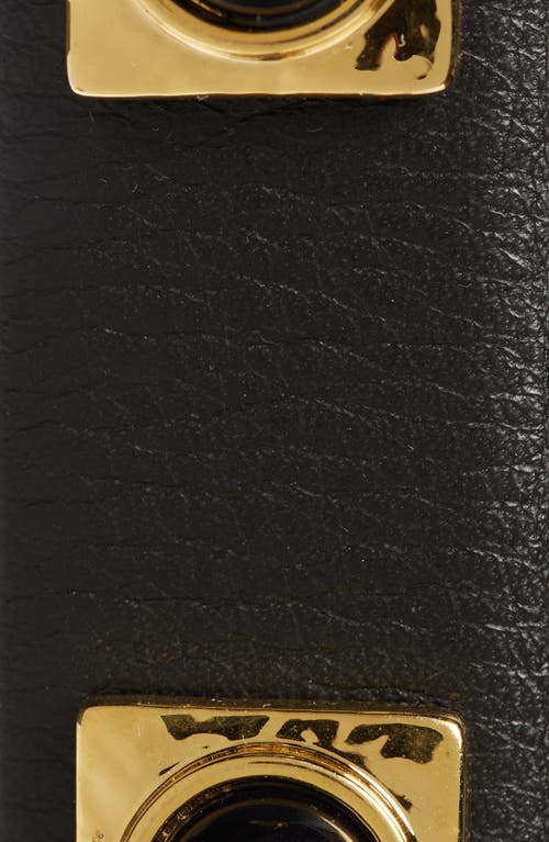 Aureum No. 2 Stud Leather Belt In Black Gold