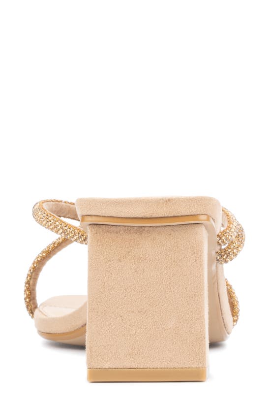 Fashion To Figure Nikita Pavé Crystal Slide Sandal In Nude
