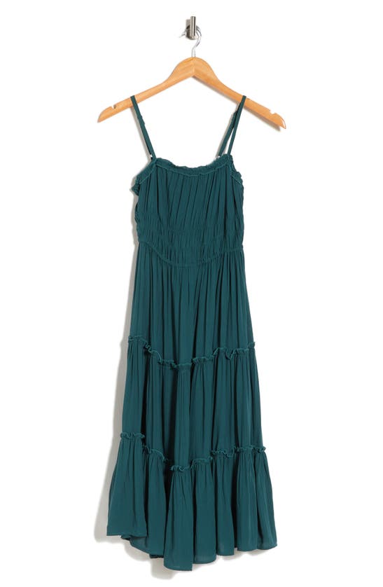 Angie Ruffle Tiered Maxi Dress In Green