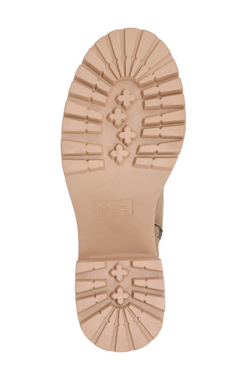 Mia Women's Toula Lug Sole Whipstitch Booties In Khaki