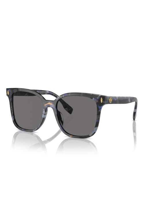 Shop Tory Burch 53mm Polarized Square Sunglasses In Dark Grey/blue Tort