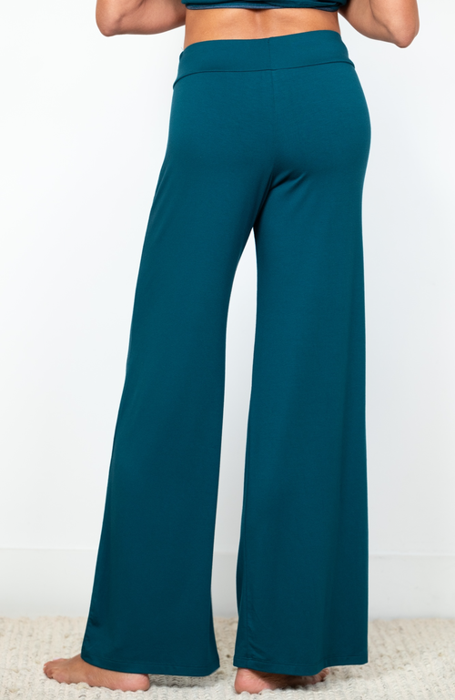Jjwinks Power Pants Wide Leg Lounge & Live Palazzo In Deep Teal