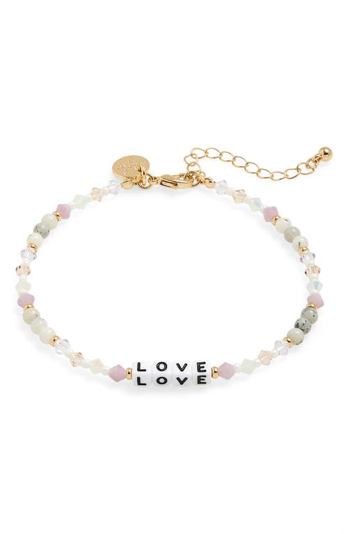 Little Words Project Love Beaded Stretch Anklet in Gold/Multi