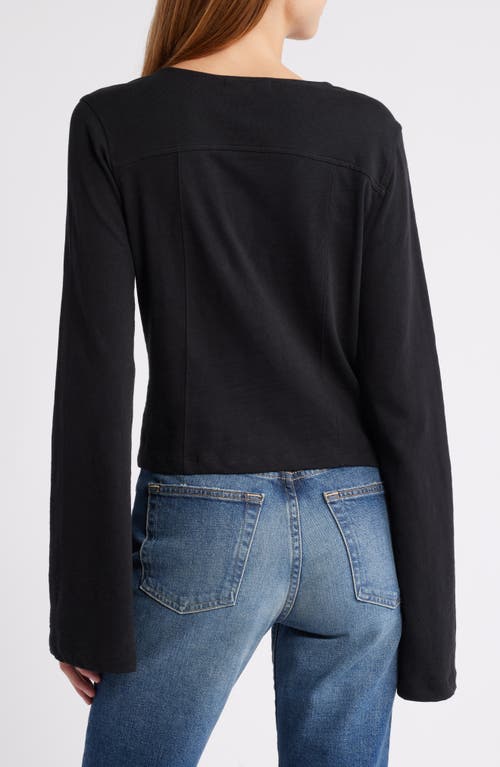 Shop Nation Ltd Margaux Cotton Cardigan In Jet Black