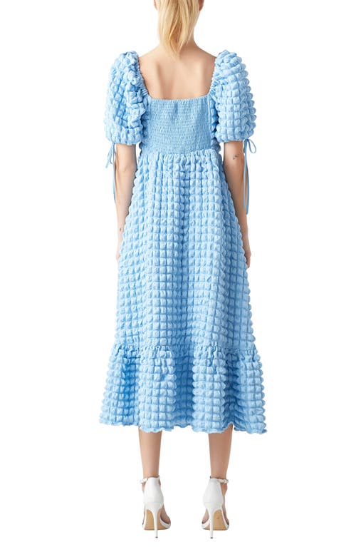 Endless Rose Texture Puff Sleeve Maxi Dress In Powder Blue