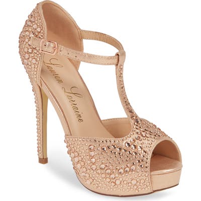 Lauren Lorraine Vivian Open Toe Pump- Metallic