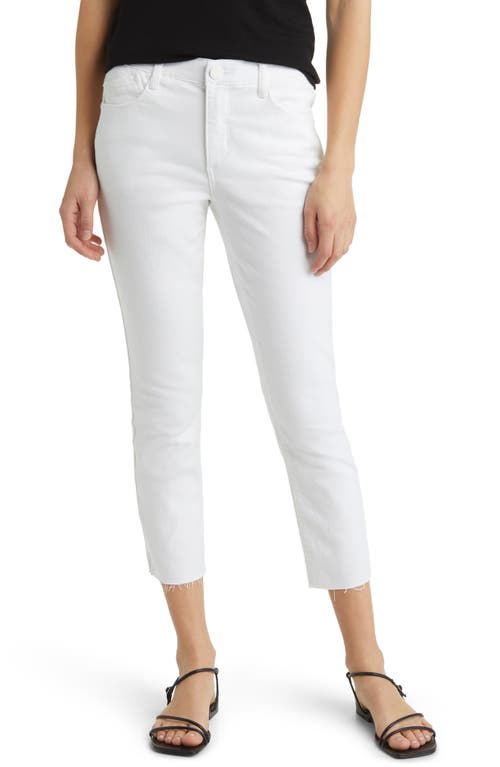 Wit & Wisdom 'Ab'Solution Raw Hem High Waist Crop Slim Jeans Optic White at Nordstrom,