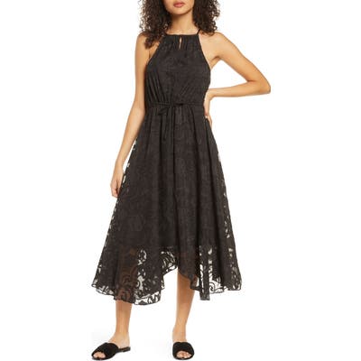 Elizabeth Crosby Charlize Handkerchief Hem Dress, Black