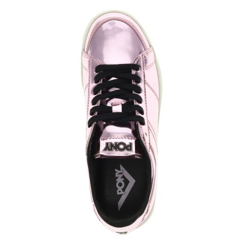 Pony Mens M-80 Low Metallic Genuine Leather Premium Lace Up Athletic Sneaker Shoe In Rose Gold