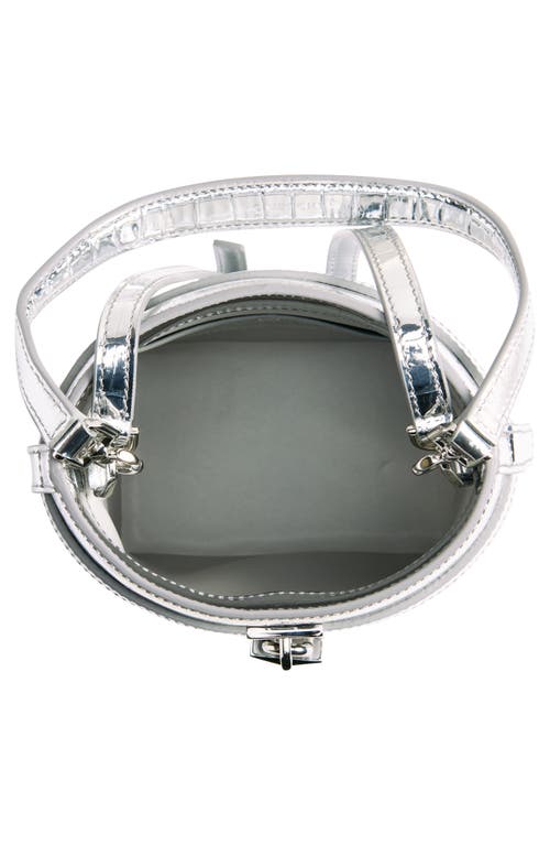 Givenchy Shark Lock Bucket Bag In Crocodile Effect Leather In Light Silvery