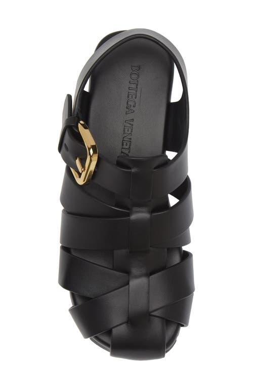 Shop Bottega Veneta Alfie Fisherman Sandal In Black