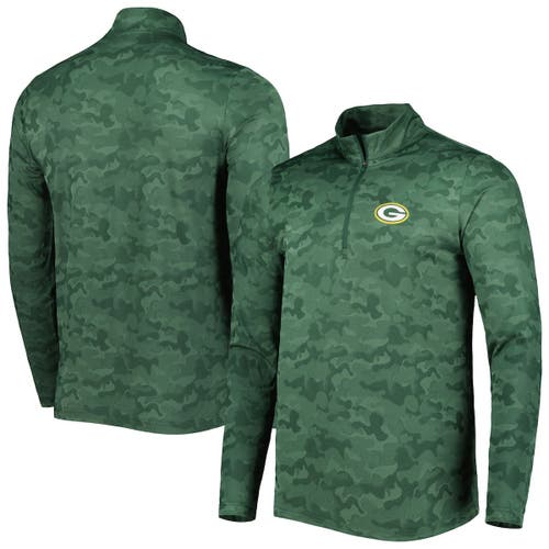 Men's Antigua Green Green Bay Packers Brigade Quarter-Zip Sweatshirt