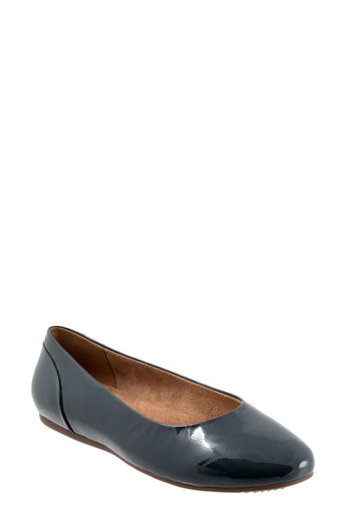 SoftWalk Shiraz Flat Navy Paten at Nordstrom,