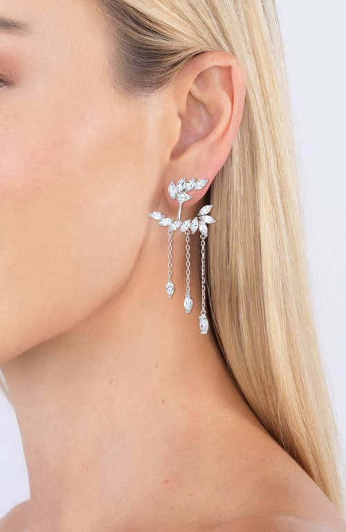 Eye Candy Los Angeles Roxy Crystal Drop Earrings In Silver