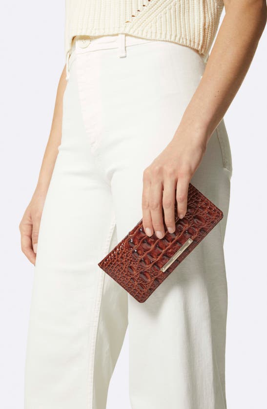 Shop Brahmin 'ady' Croc Embossed Continental Wallet In Fairest Grey