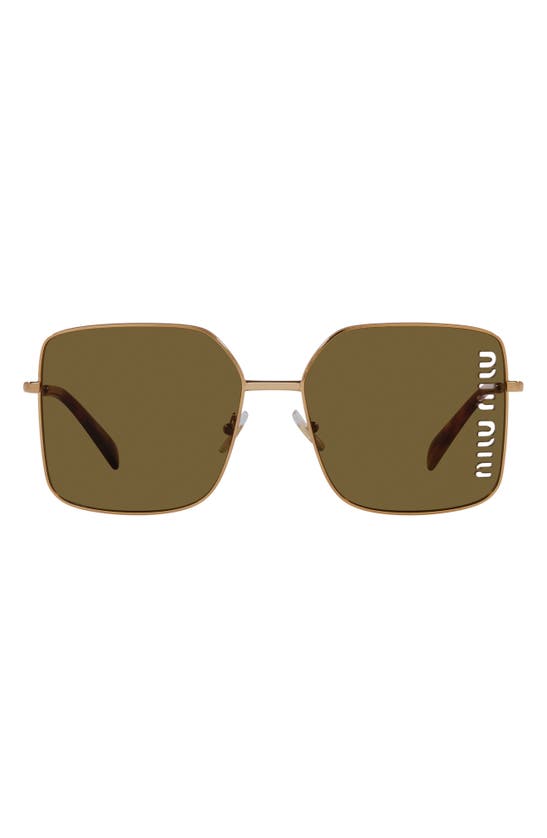 Shop Miu Miu 60mm Square Sunglasses In Antique Copper