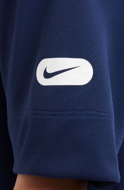 Shop Nike Kids' Athletics Dri-fit Baseball Jersey In Midnight Navy/white