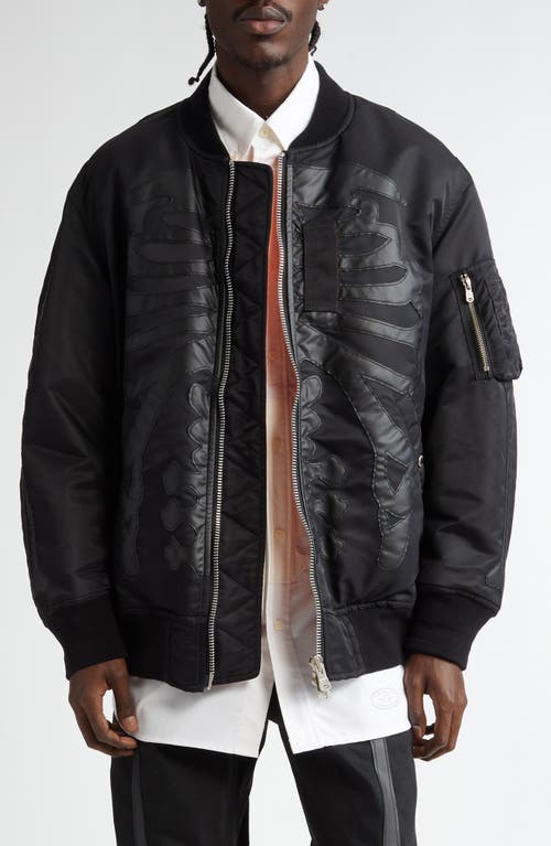 Takahiromiyashita The Soloist Black Flight Bomber Jacket In Black X Black Bone