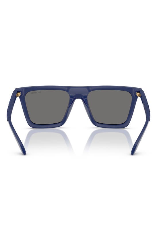 Versace 53mm Polarized Rectangular Sunglasses In Blue
