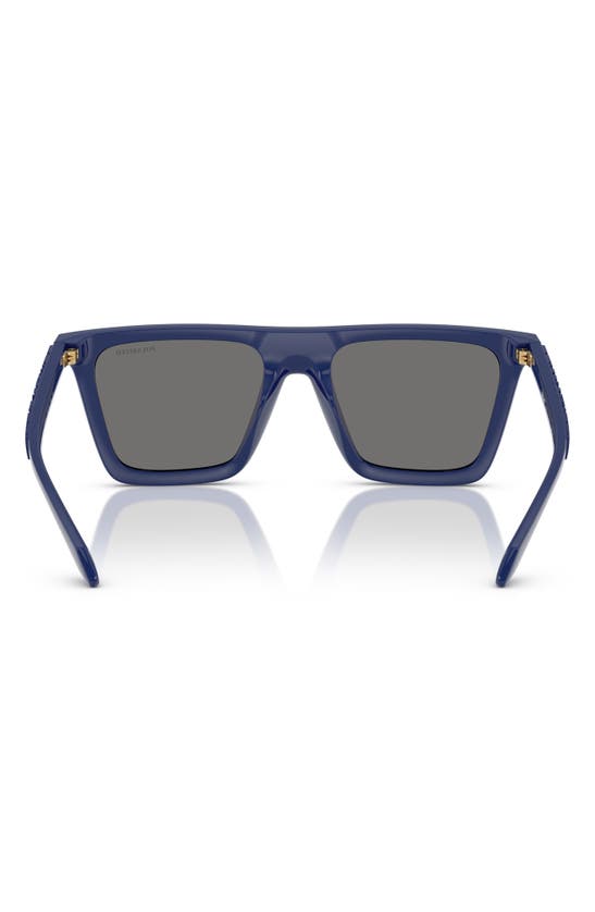 Shop Versace 53mm Polarized Rectangular Sunglasses In Blue