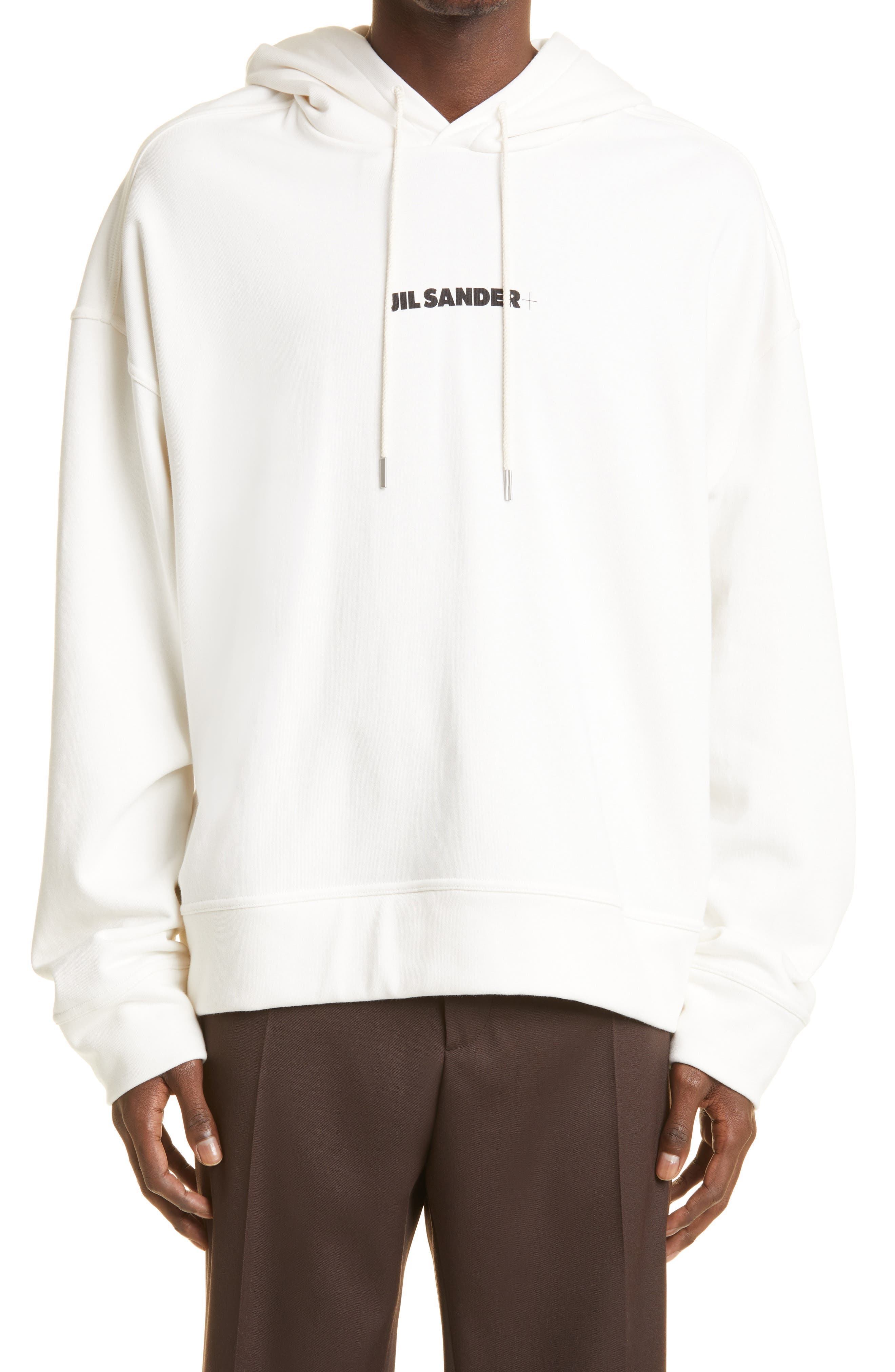 Jil Sander Men's Logo Graphic Hoodie in Natural at Nordstrom, Size Small