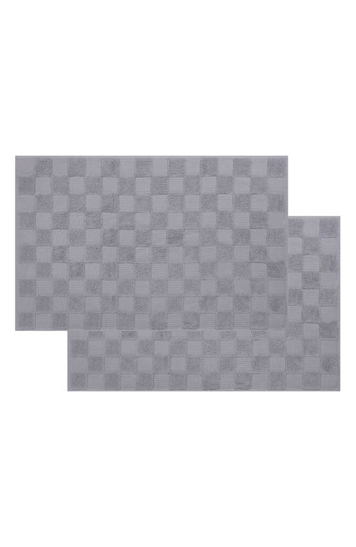 Brooks Brothers Waffle Terry 2-piece Turkish Cotton Bath Mat Set In Silver