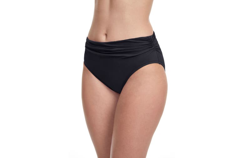 Profile By Gottex Womens Gathered Extra High Waist Swim Bottom Separates In Black