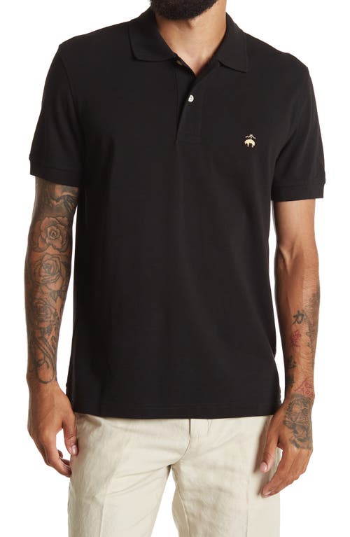 Brooks Brothers Solid Slim Fit Polo Dark Brown at Nordstrom,