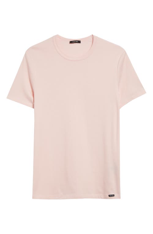 Shop Tom Ford Cotton Jersey Crewneck T-shirt In Rosa Pastello Quadro