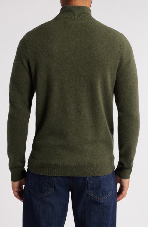 Shop Nordstrom Cashmere Quarter Zip Pullover Sweater In Green Depths