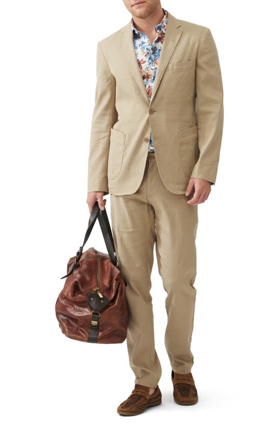 Shop Rodd & Gunn Golden Court Linen & Cotton Sport Coat In Khaki