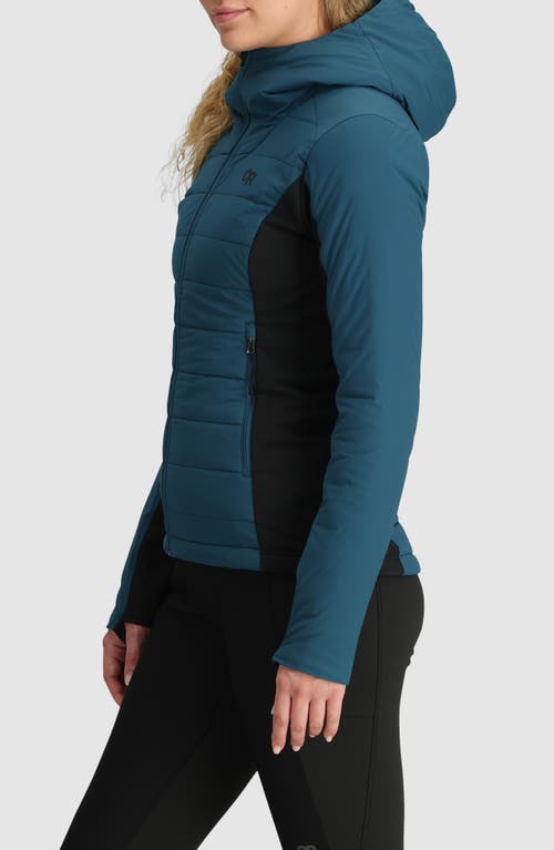 Outdoor Research Shadow Water Resistant Insulated Hooded Jacket In Harbor/black