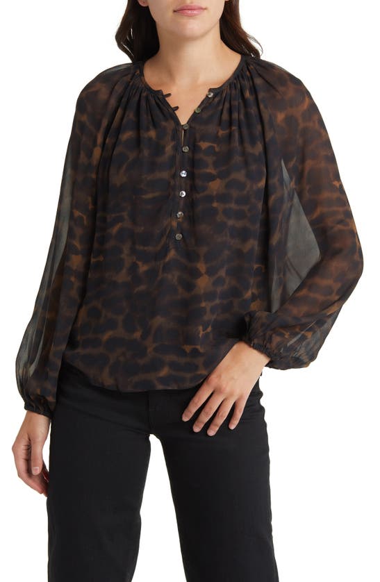 RAILS RAILS INDI ANIMAL SPOT BLOUSON SLEEVE BLOUSE 