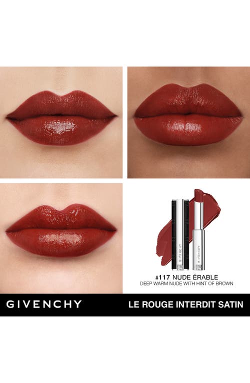 Shop Givenchy Le Rouge Interdit Satin Lipstick In N117 Nude Erable