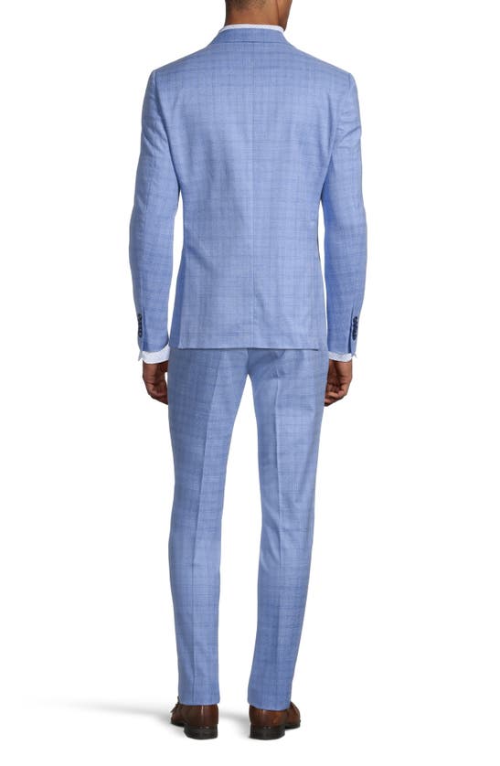 Shop Soul Of London Soul Tonal Plaid Suit In Light Blue