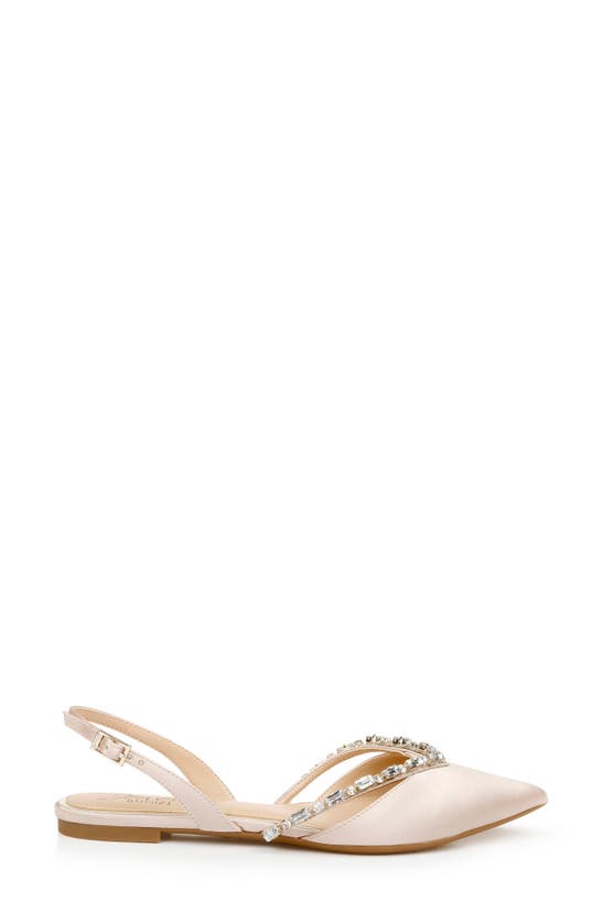 Shop Jewel Badgley Mischka Camden Pointed Toe Slingback Flat In Champagne