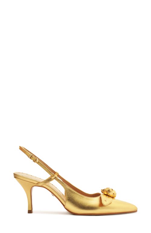 Shop Schutz Alma Pointed Toe Slingback Pump In Ouro