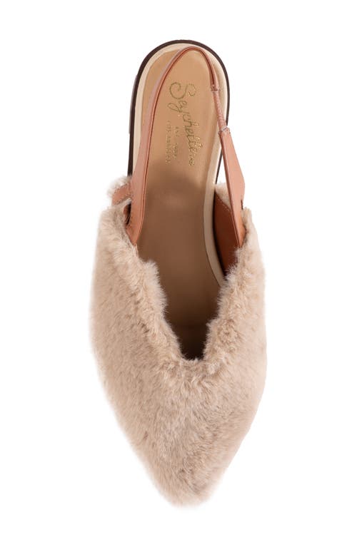 SEYCHELLES SEYCHELLES FAUX SHEARLING POINTED TOE SLINGBACK FLAT