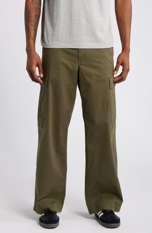 Bp. Baggy Cotton Stretch Twill Cargo Pants In Olive Night