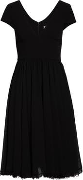 Dress the population corey chiffon outlet fit & flare dress