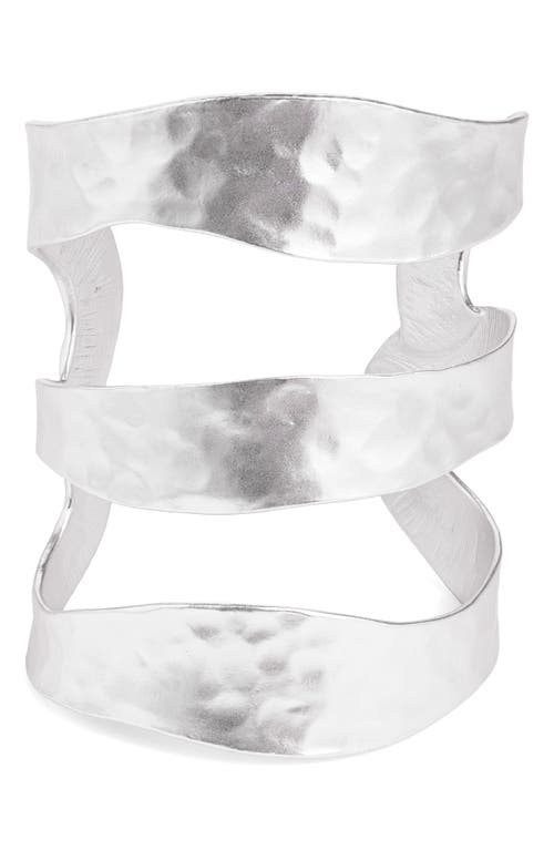 Karine Sultan Stack Cuff Bracelet In Silver